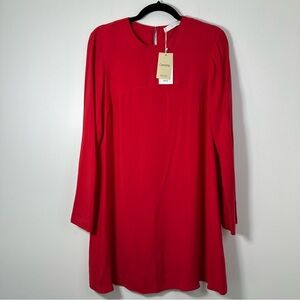 Mango Women’s Red Long Sleeve Shift Dress Size 6US NWT